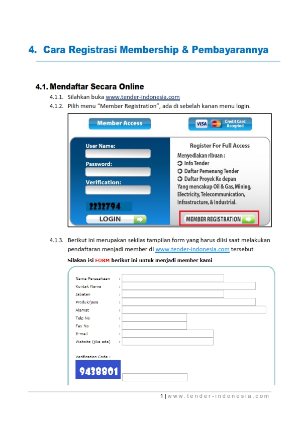 Membership Guide Tender Indonesia BAB 4 - Cara Registrasi Membership & Pembayarannya 